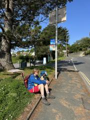 Patiently awaiting the bus back to Seaton, at the start of the day
